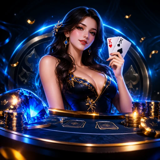 Mesa de baccarat ao vivo com dealer distribuindo cartas
